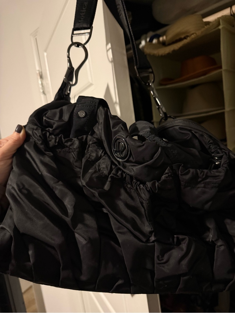 lululemon athletica Large Black Shoulder Gym Bag